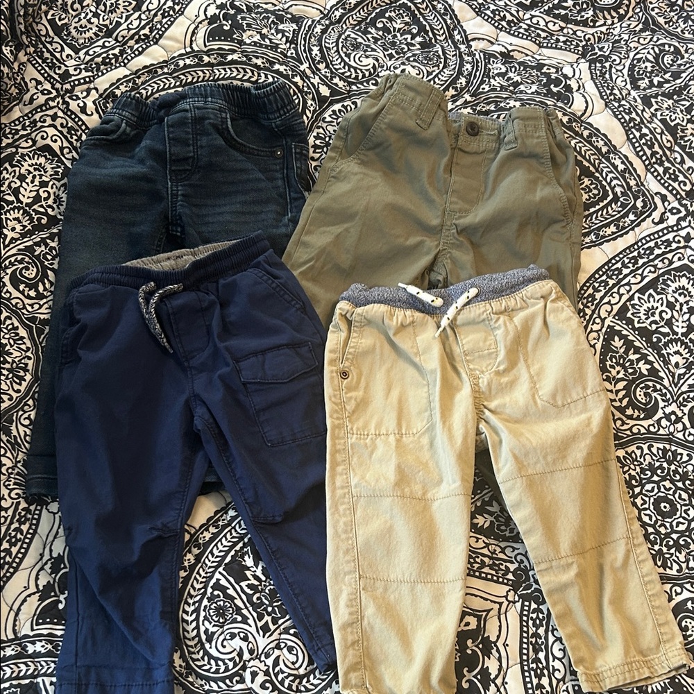 Oshkosh Boys Pants Set - Blue, Green, Tan